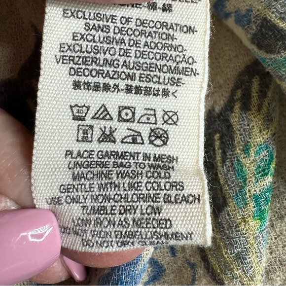 Free People Cream Floral Beaded Sequin Kimono Duster Women’s Size S - Picture 13 of 17